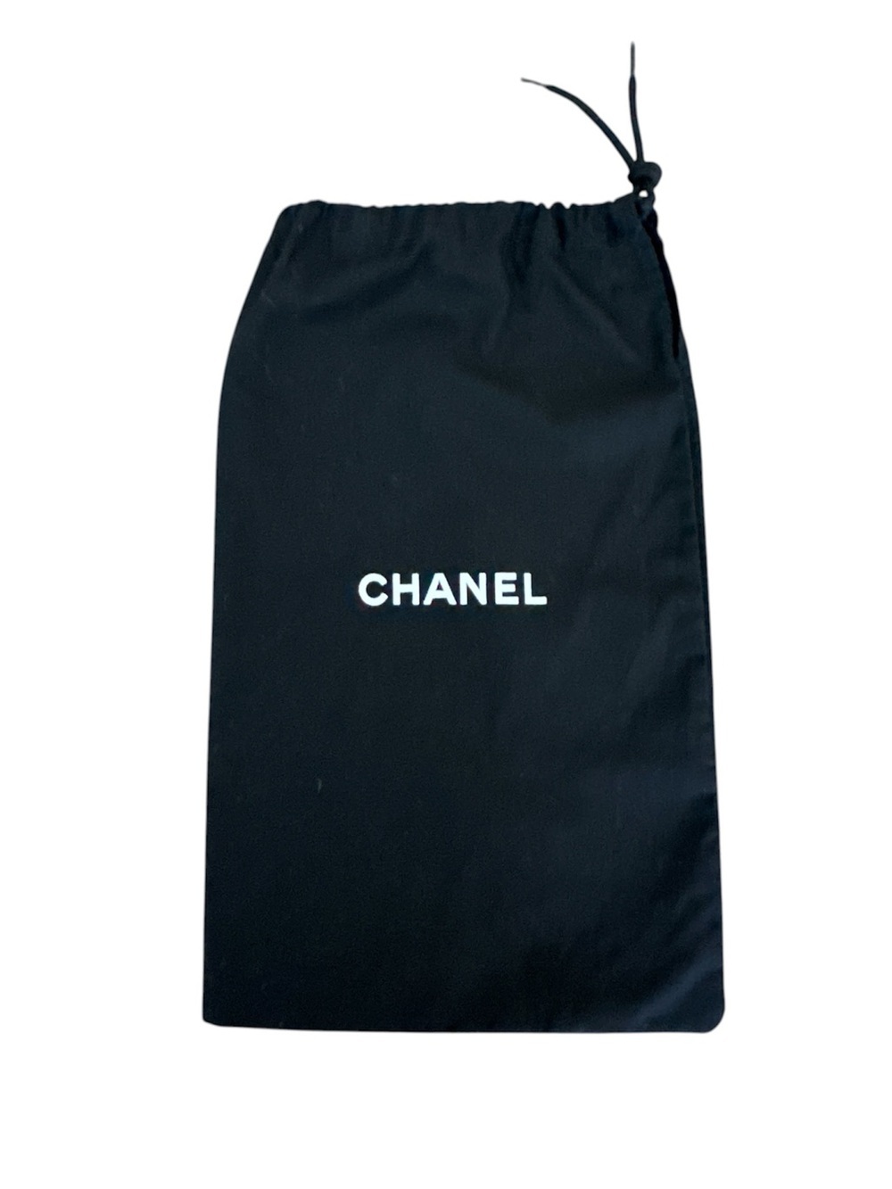 Chanel Black Drawstring Cotton Fabric Dust Bag Authentic Travel Lightweight